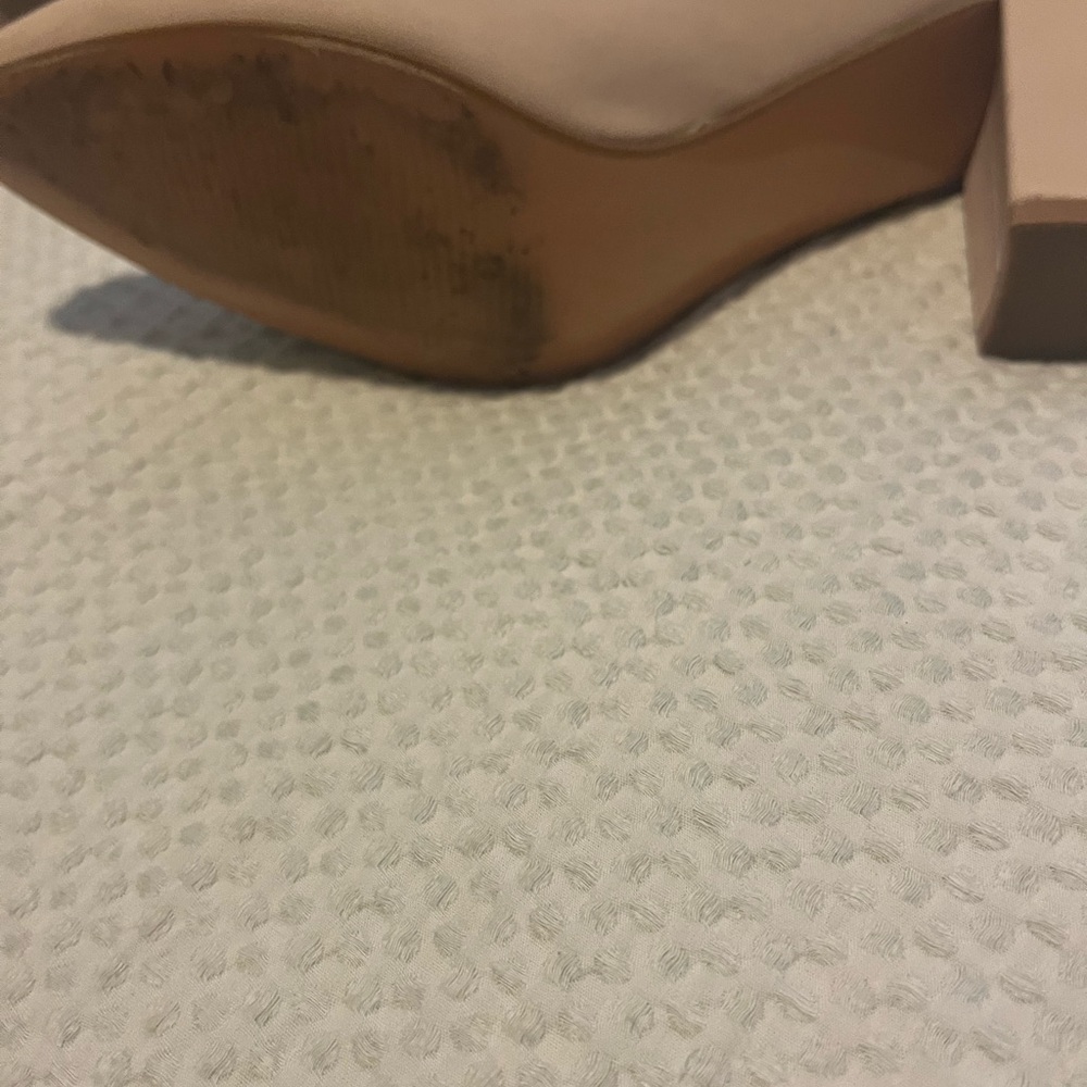 Elegant Nude Block Heel Pumps - Picture 5 of 5